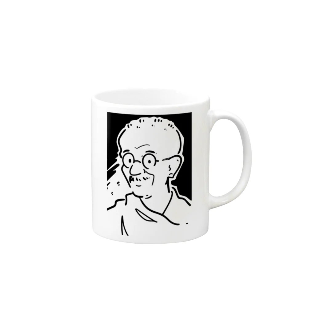 山形屋米店のマハトマ・ガンディー(Mahatma Gandhi) Mug :right side of the handle