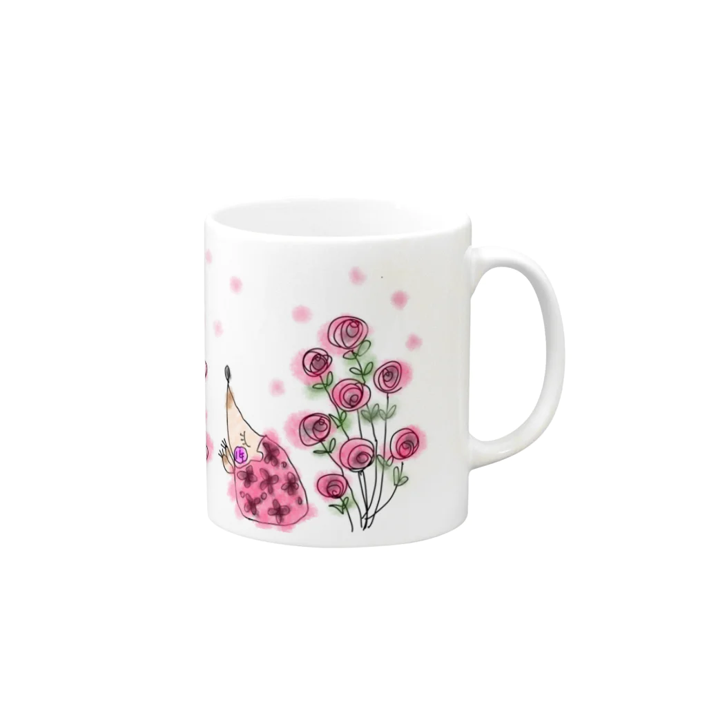 innmi′s galleryの花ネズミ Mug :right side of the handle