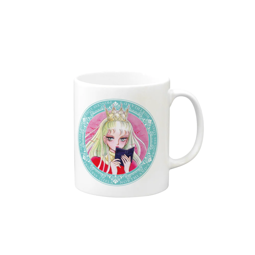 ちゃうネコ商店の千一夜マグカップ（リゼラVer.） Mug :right side of the handle