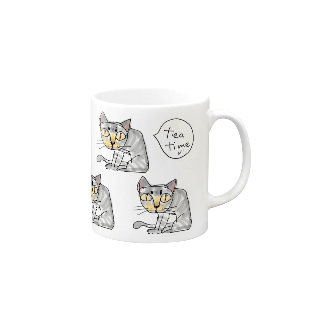 tamiの「tea timeゾ」 Mug :right side of the handle