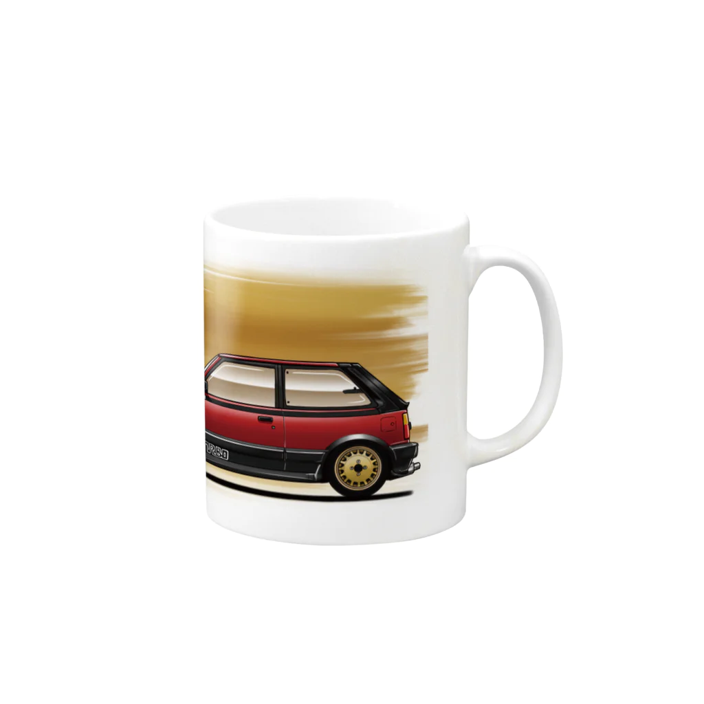 Frydayの車のマグ（レッドツートン） Mug :right side of the handle