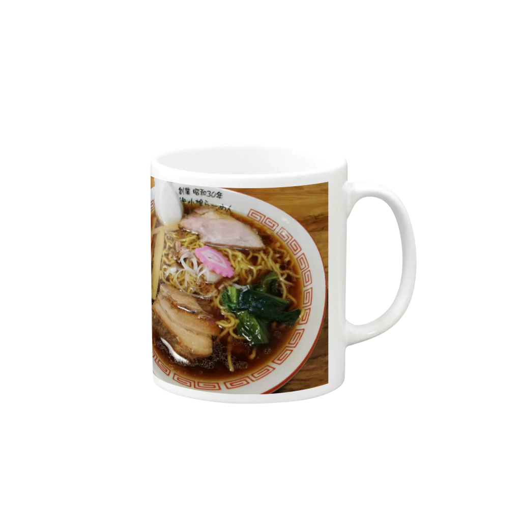 ヱビスヨシヒロ商会の『醤油屋』のラーメン Mug :right side of the handle