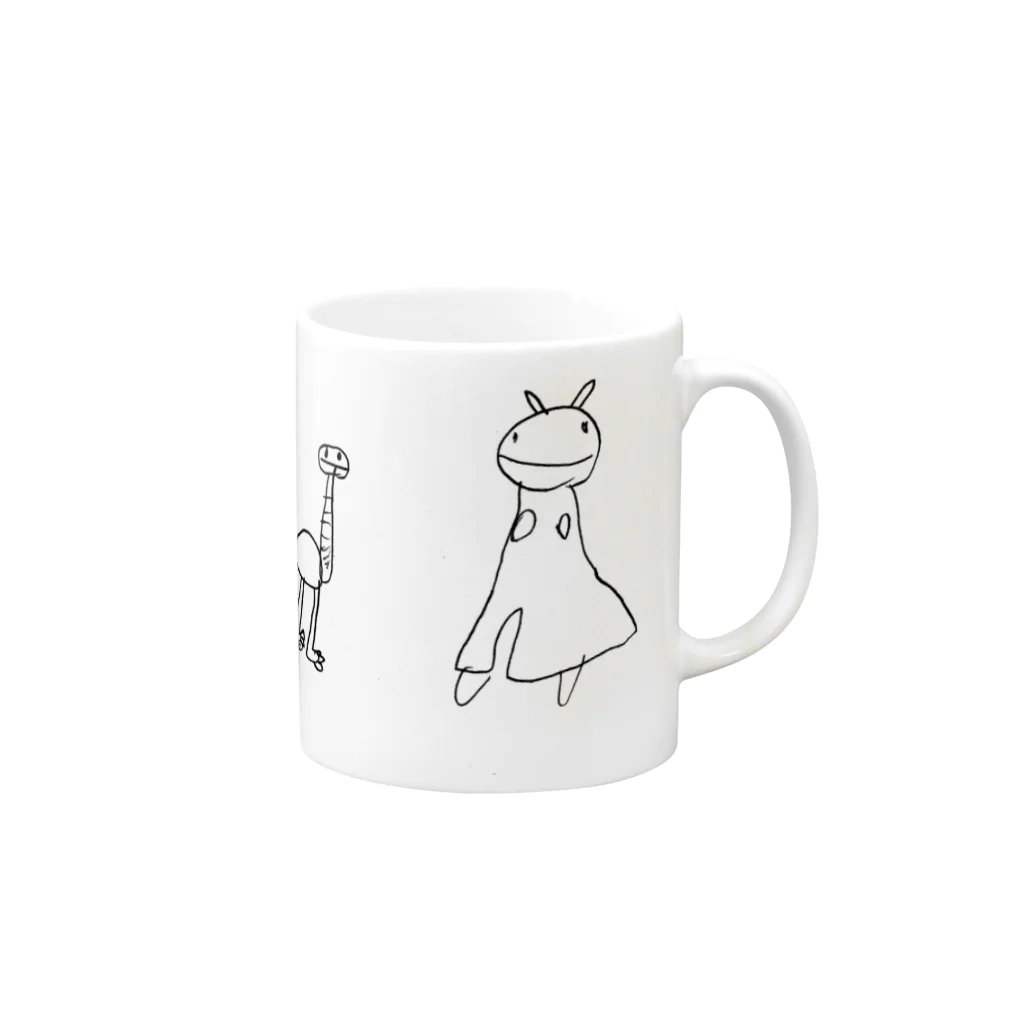 tittikitiのぼくたち恐竜 Mug :right side of the handle