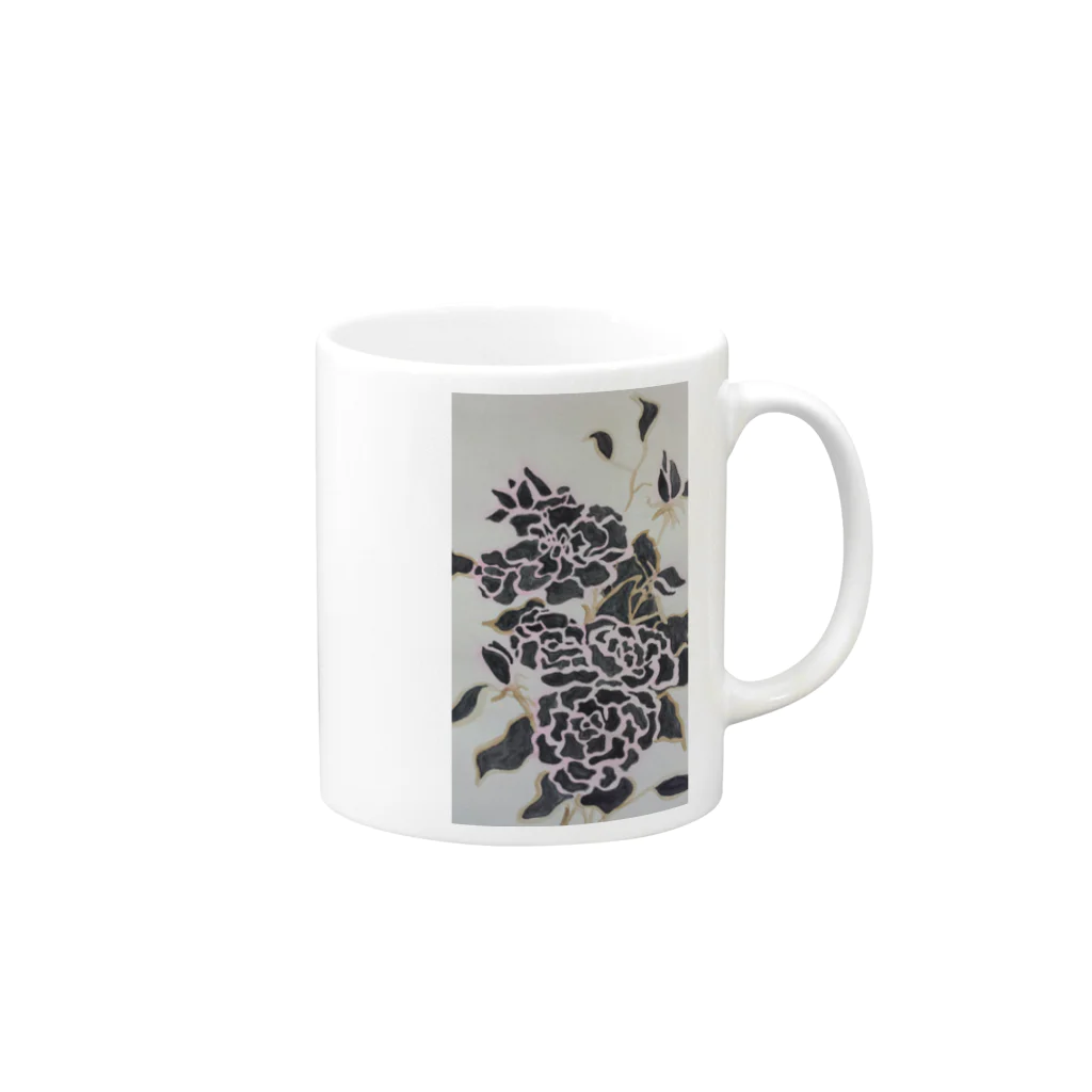 あしゃ姫のBlack Rose Mug :right side of the handle