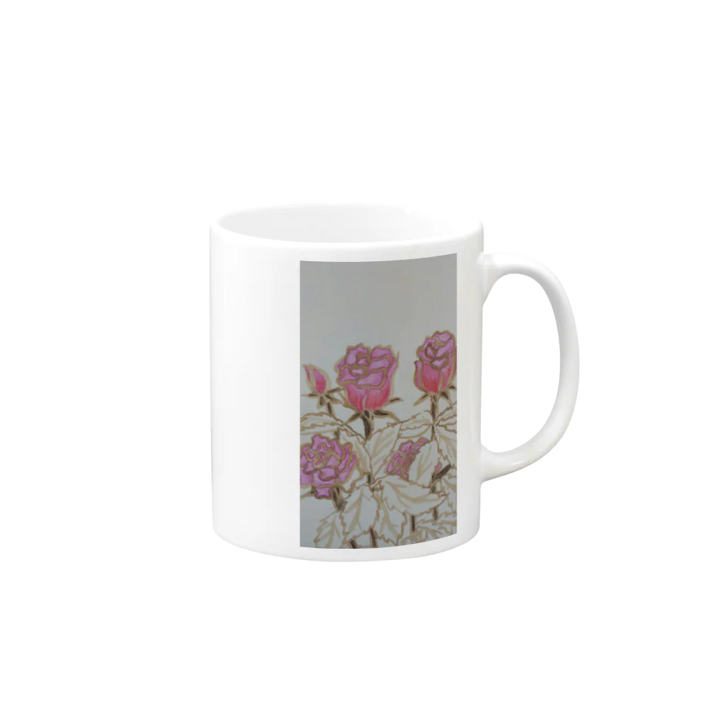 あしゃ姫のPink Rose Mug :right side of the handle