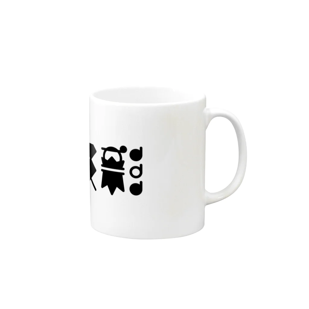 🤍一ノ瀬 彩 🐇⸒⸒ suzuri支店🤍の猫獄山コラボLOGO_黒【©まー様】 Mug :right side of the handle