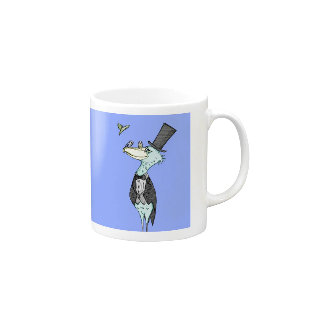 昆布しょうゆのGentleman Shoebill Mug :right side of the handle