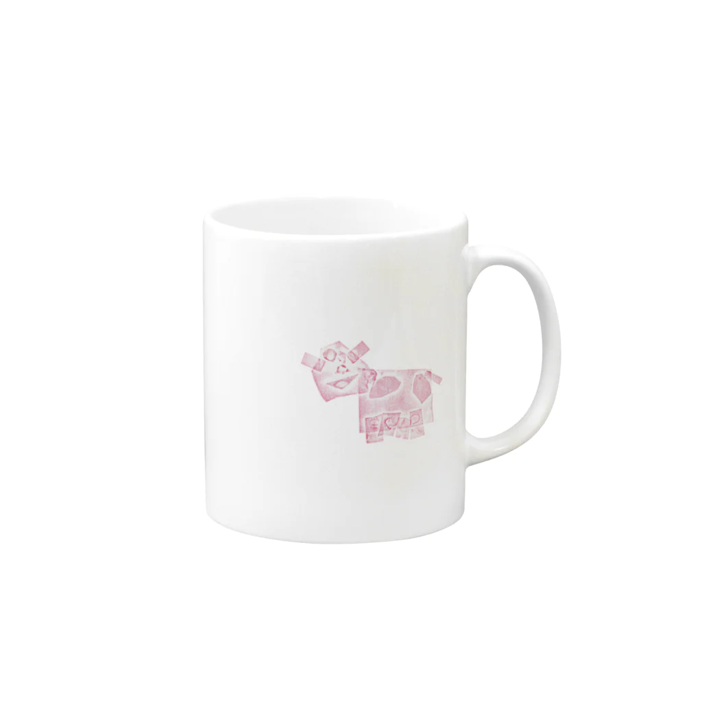 mutashinのぼくじょうのウシ Mug :right side of the handle