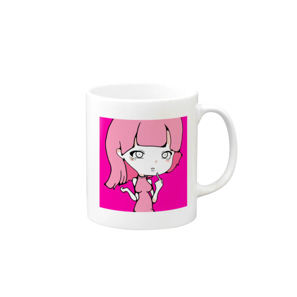 INVASIONのピンク大好き Mug :right side of the handle