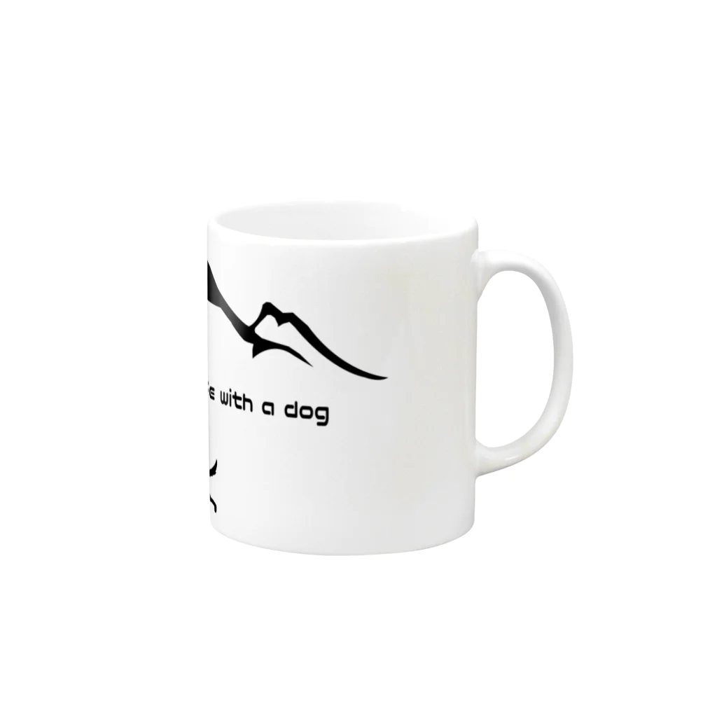 J工房-suzuri店のワンコと一緒に野遊びを Mug :right side of the handle