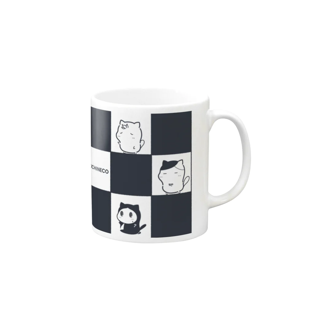 もちねこはサラリーニャンのもちねこマグカップ Mug :right side of the handle