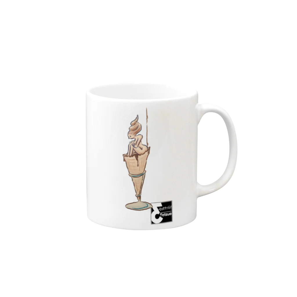 tetti69_official SHOPの儚き乙女 Mug :right side of the handle