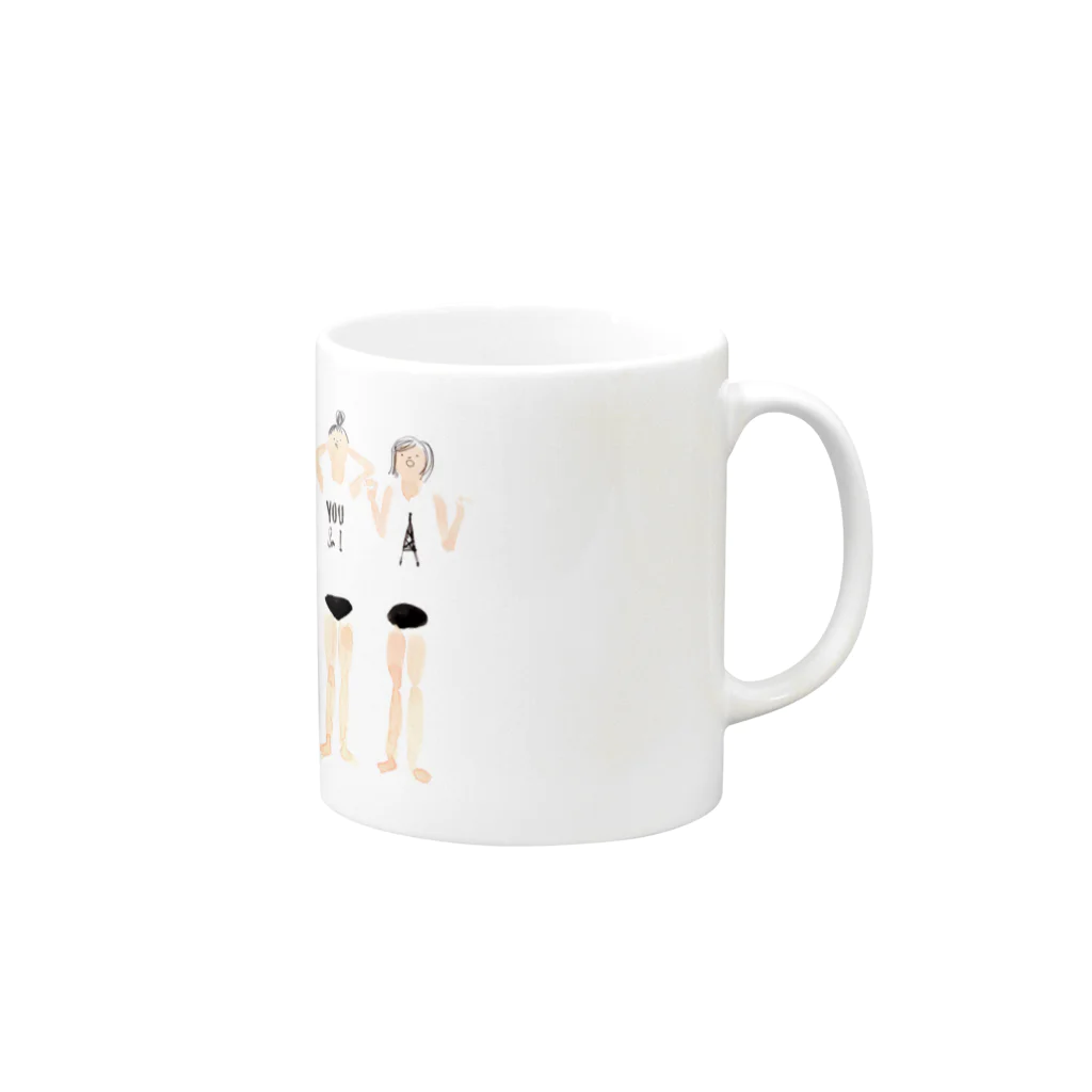 まるいいぬのgirls Mug :right side of the handle