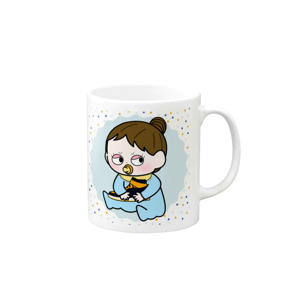 SNEAKER GIRLのSNEAKER baby Mug :right side of the handle