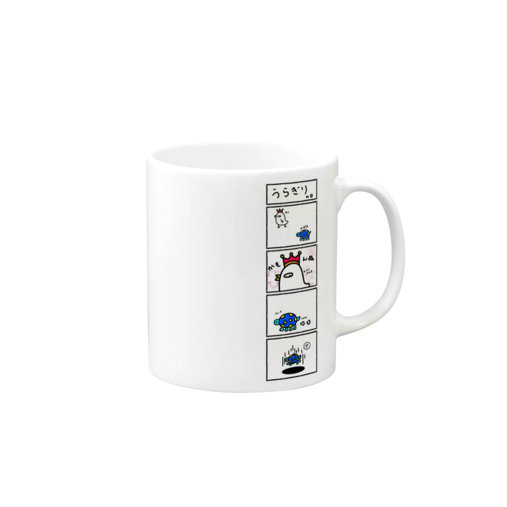 🐢かめきち🐬の7月限定アイテム「4コマ」グッズ！ Mug :right side of the handle