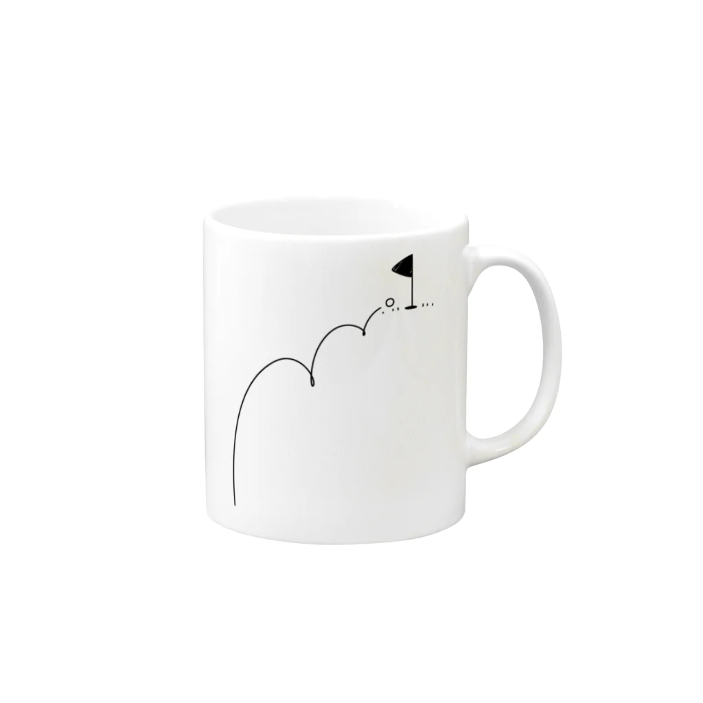 イラスト MONYAAT のバックプリント カップイン ゴルフTシャツ Mug :right side of the handle