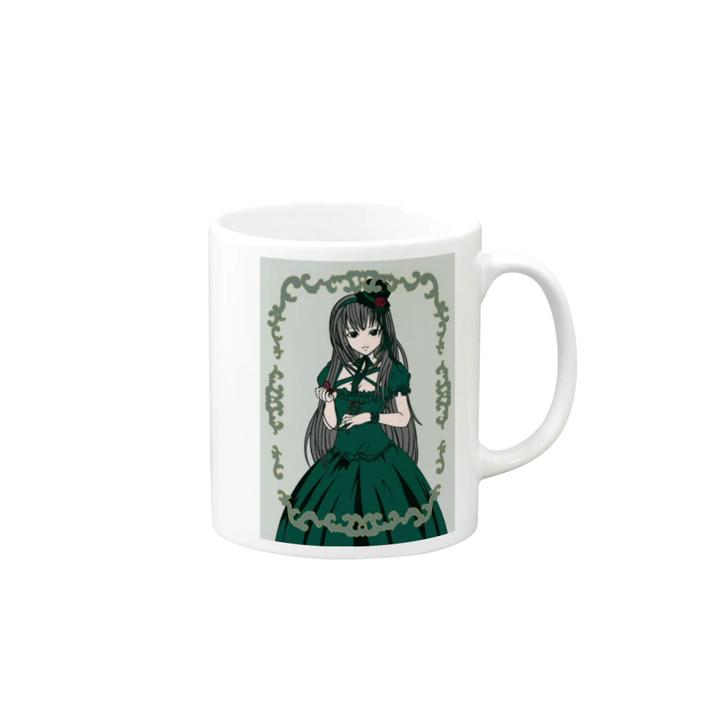 加藤 光雲のMode-lolita（緑） Mug :right side of the handle