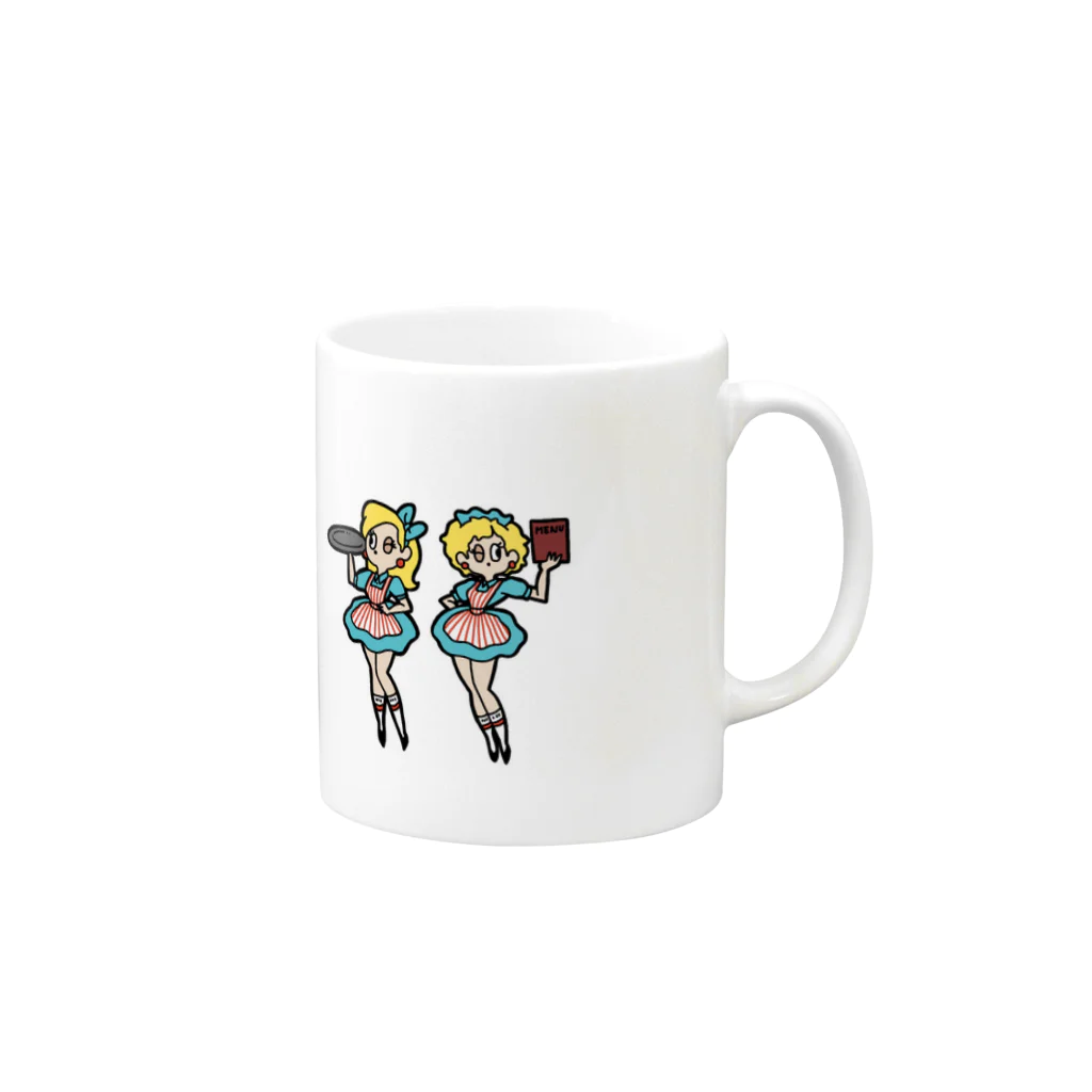 TOMOのウェイトレス Mug :right side of the handle