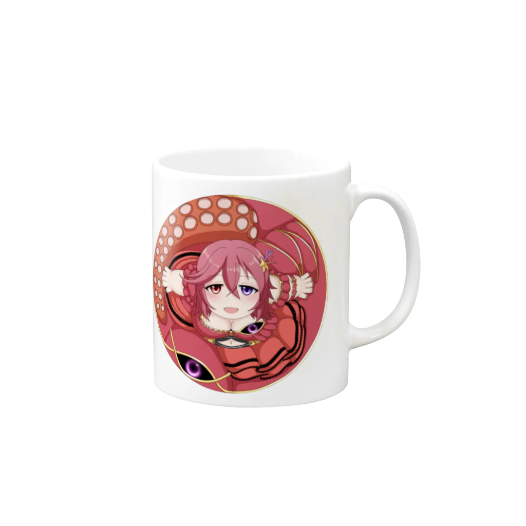 個人Vtuberテンタクル七海ショップSUZURI支店のまんまるテンタクル七海 Mug :right side of the handle