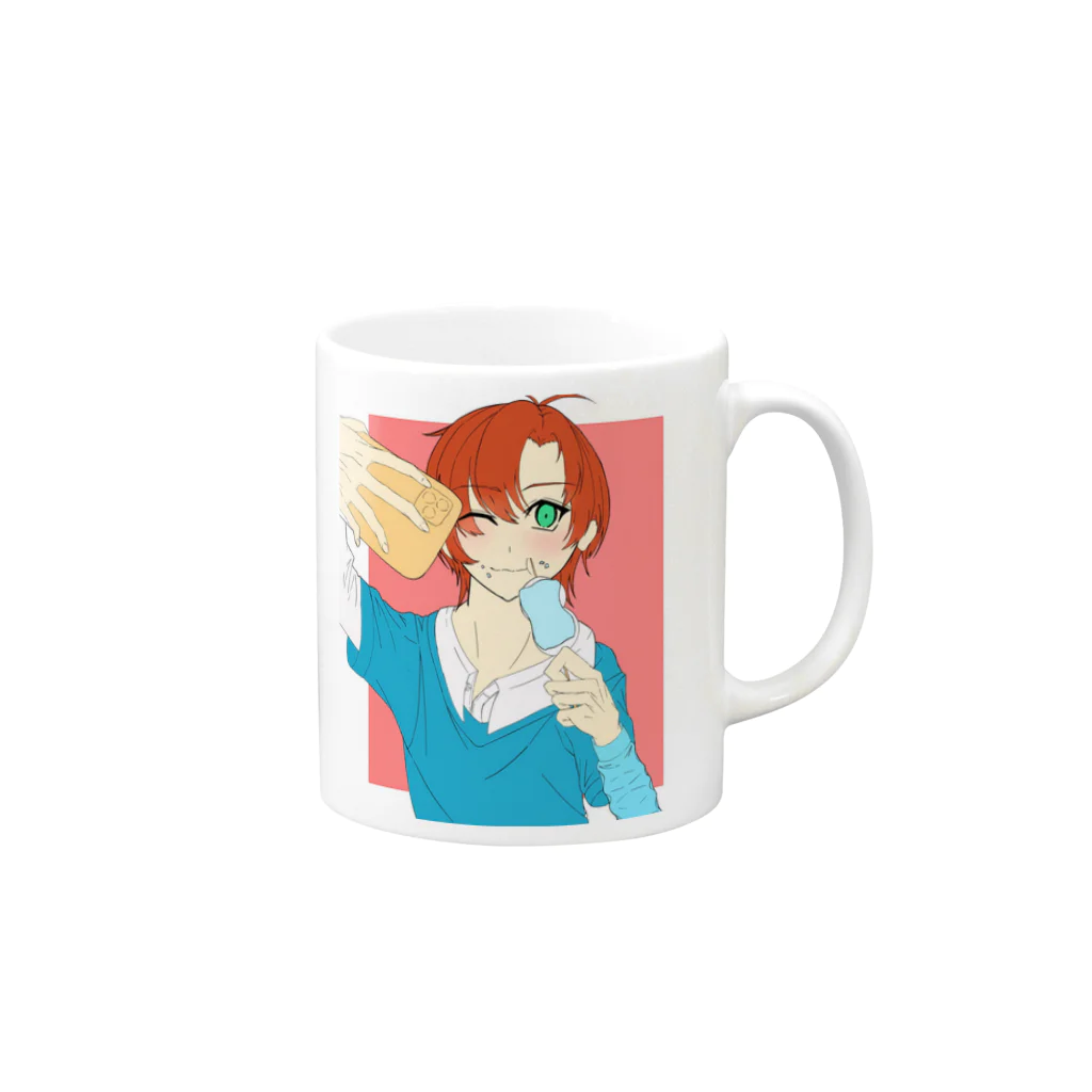 アレグリアのむぎちゃオリジナル Mug :right side of the handle