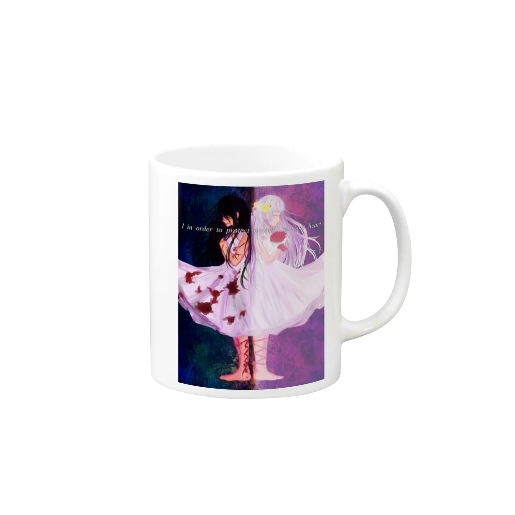 caTeaの表裏の少女 Mug :right side of the handle