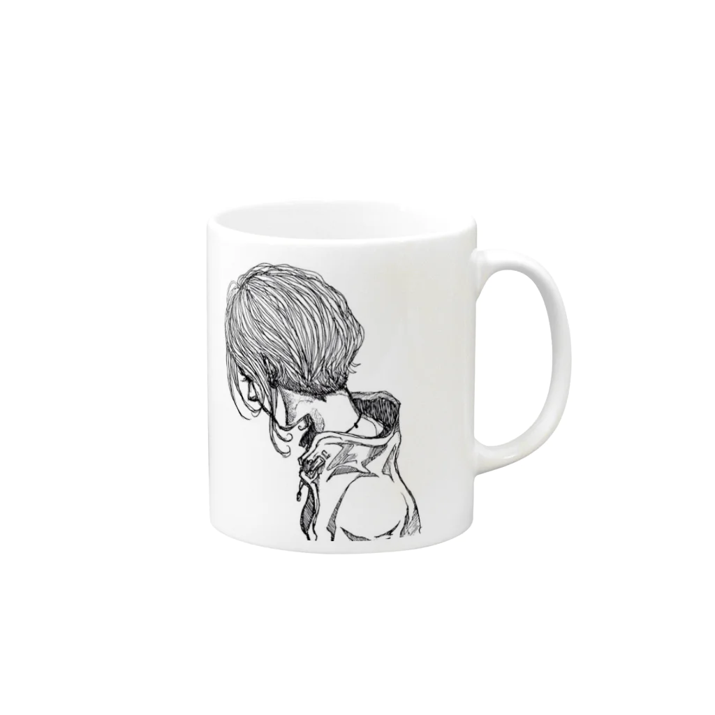 はるすけ （Halsuke）のdrawing-phoneCASE0001 Mug :right side of the handle