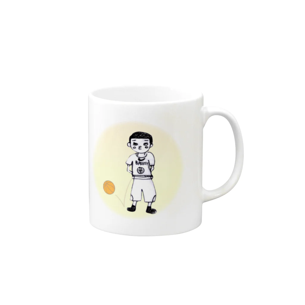 shisyu工房のバスケ少年 ミニバス Mug :right side of the handle