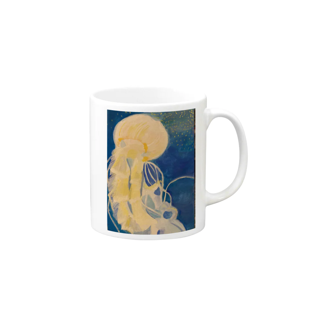 みのクラゲ Mug :right side of the handle