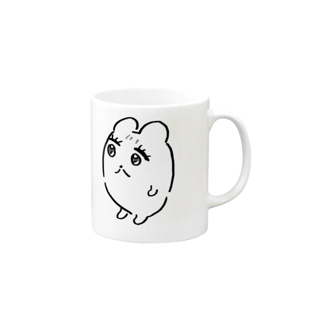 しもむらちべそのたたずむハム公ちゃん Mug :right side of the handle