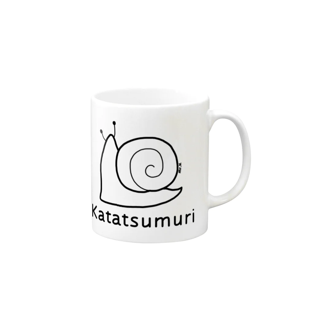 MrKShirtsのKatatsumuri (カタツムリ) 黒デザイン Mug :right side of the handle