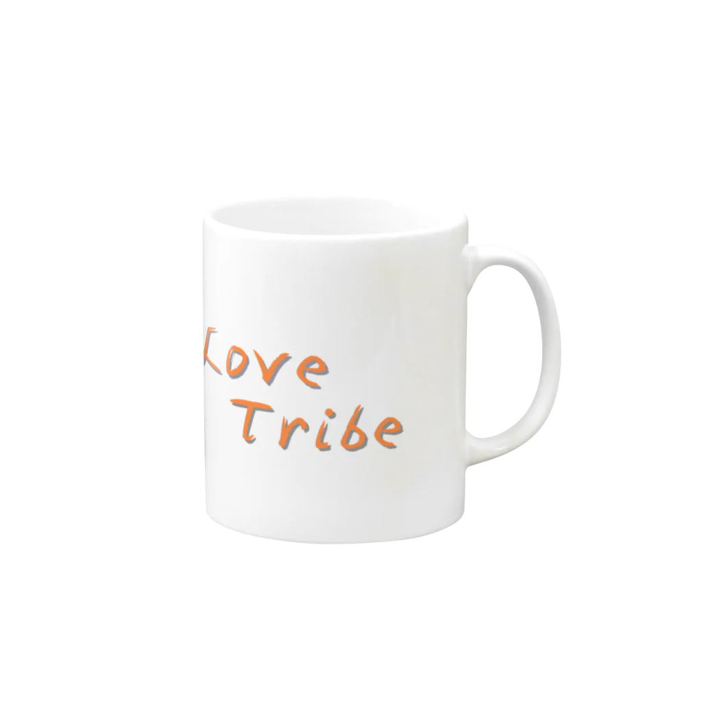 ミラくまのI LOVE Tribe　文字色 マグカップの取っ手の右面