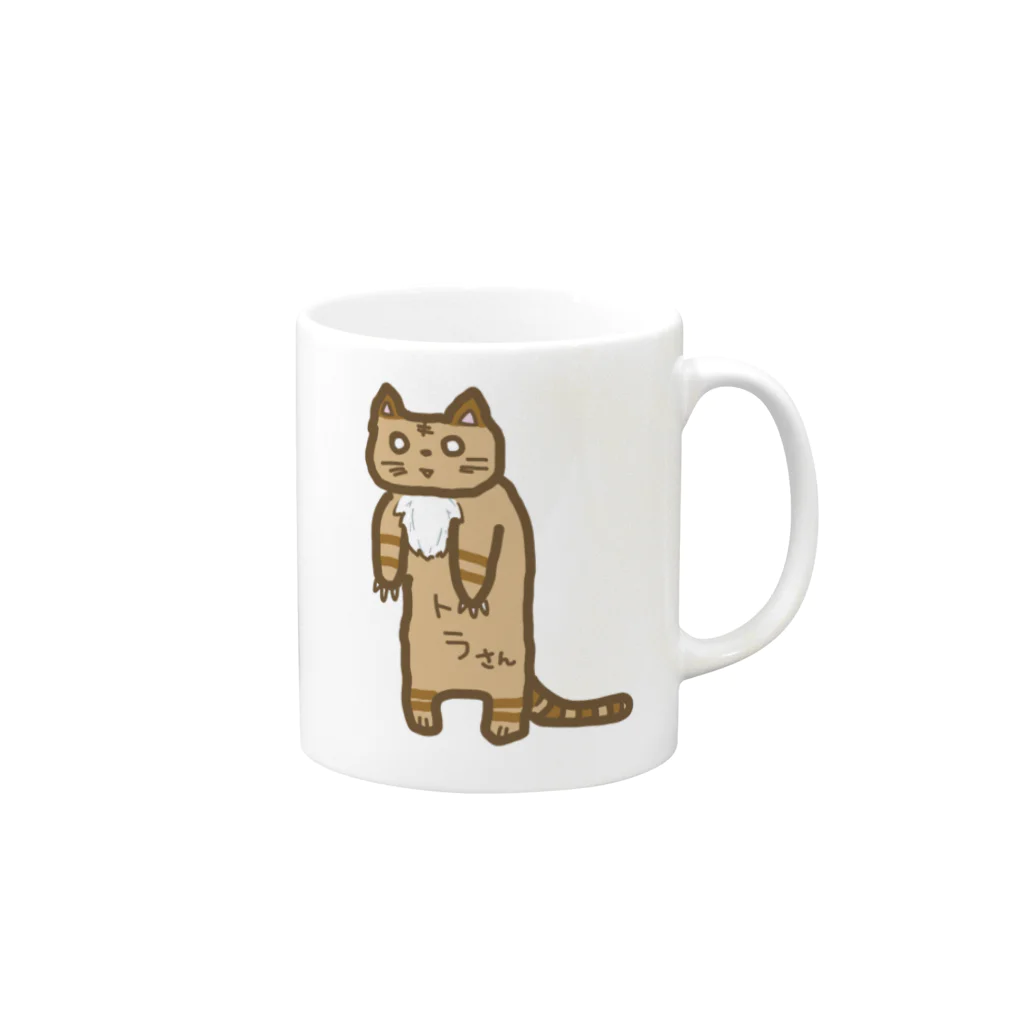 とらねこ堂のゆるかわ　とらさん（トラ猫） Mug :right side of the handle