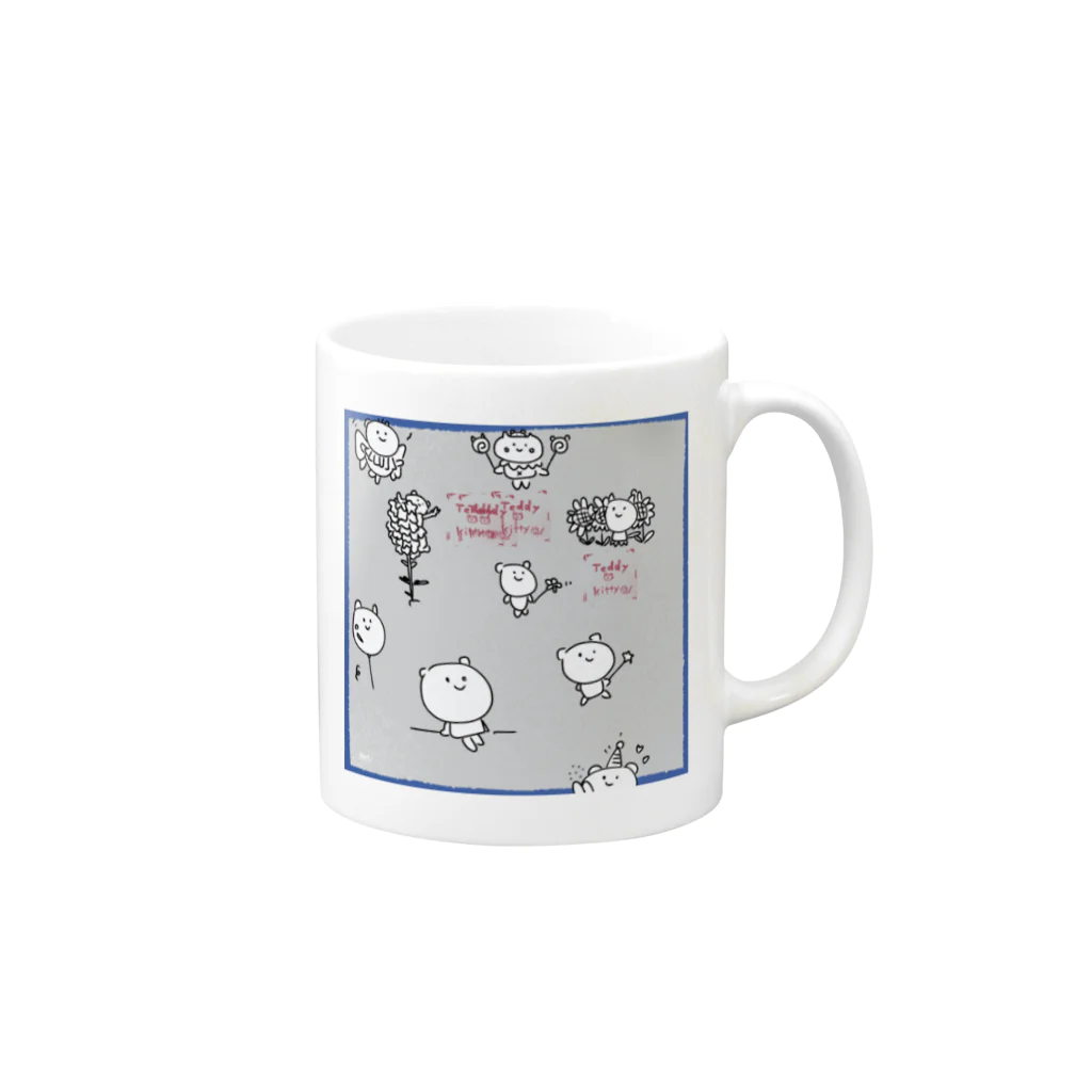 ぽーとのお店のくまとねこのラクガキ Mug :right side of the handle