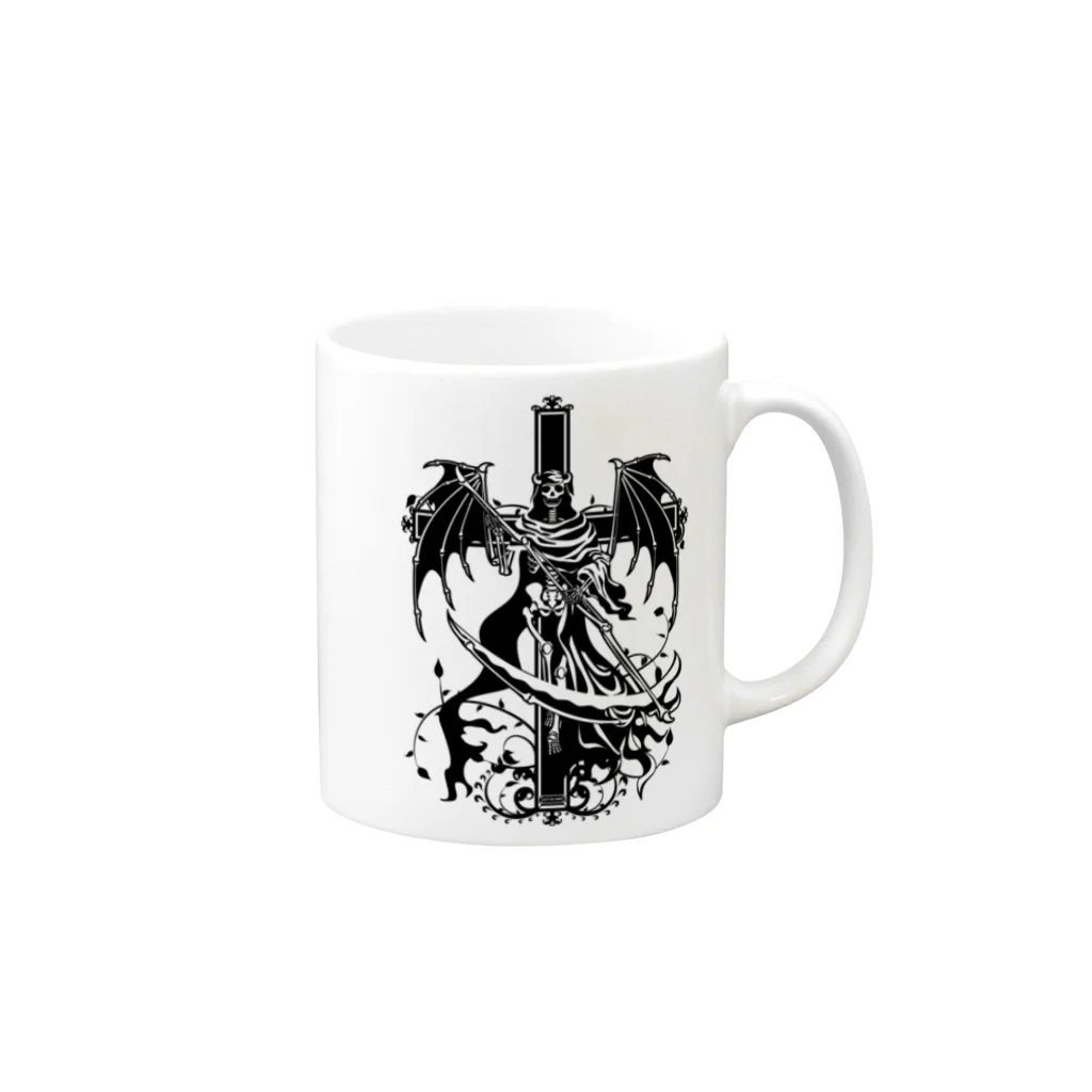 Cɐkeccooのグリムリィーパー(死神)★デビル★スカル全身 Mug :right side of the handle