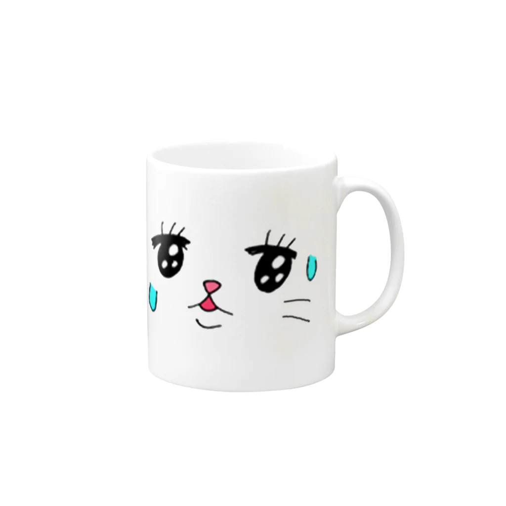 あいむのしろねこ あけ美 Mug :right side of the handle