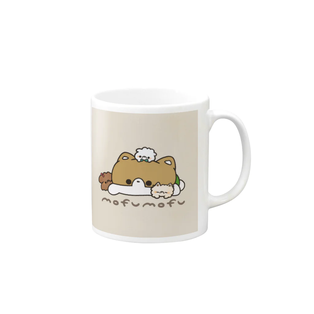 eveのおみせの茶々丸とみにまる犬 Mug :right side of the handle