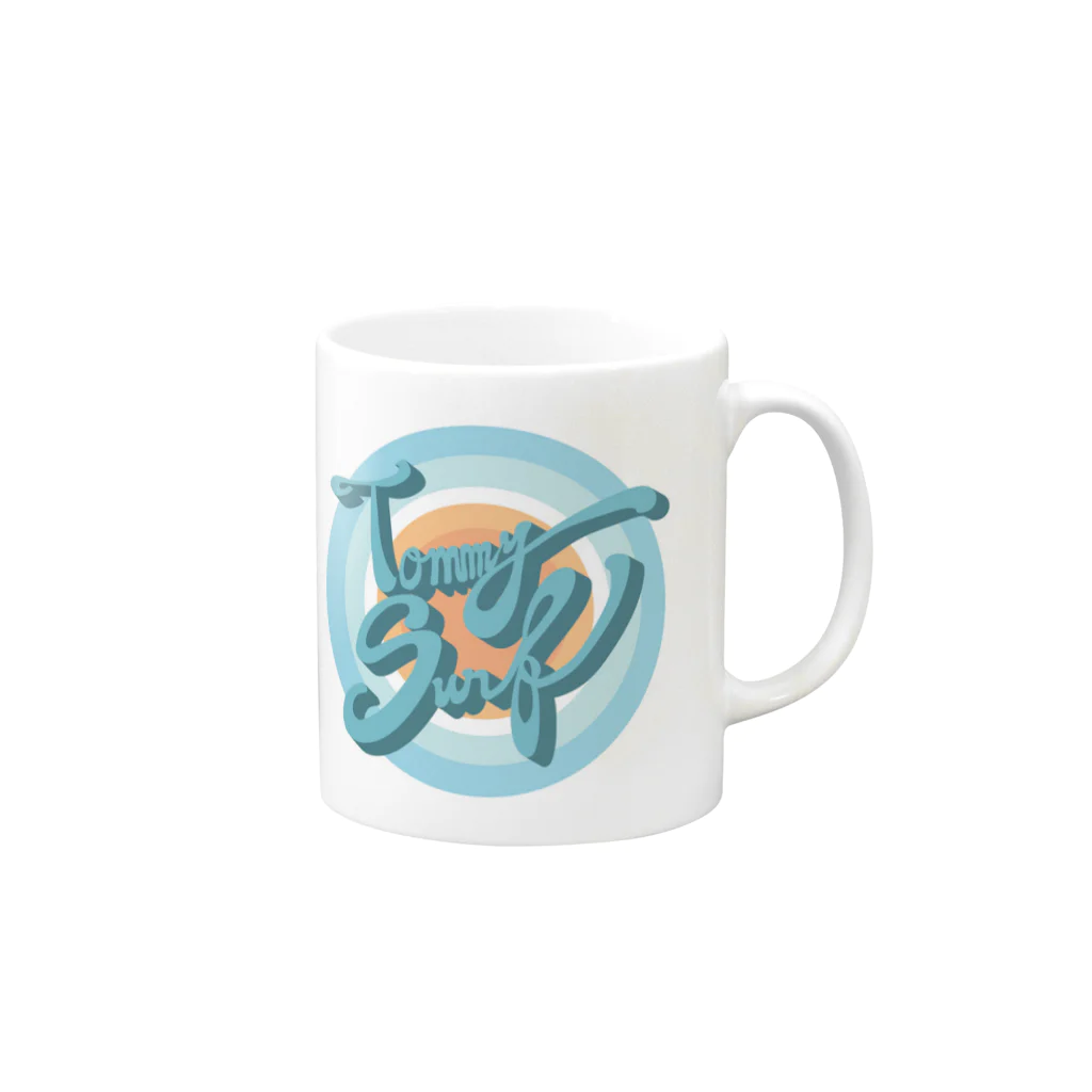 TommoolのTOMMY SURF　クラシックロゴ Mug :right side of the handle