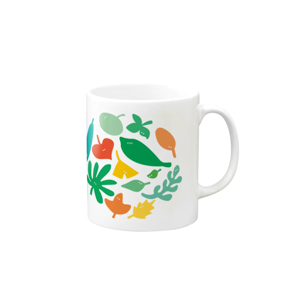 おばけ植物園【小物屋】の葉っぱのおばけたち Mug :right side of the handle