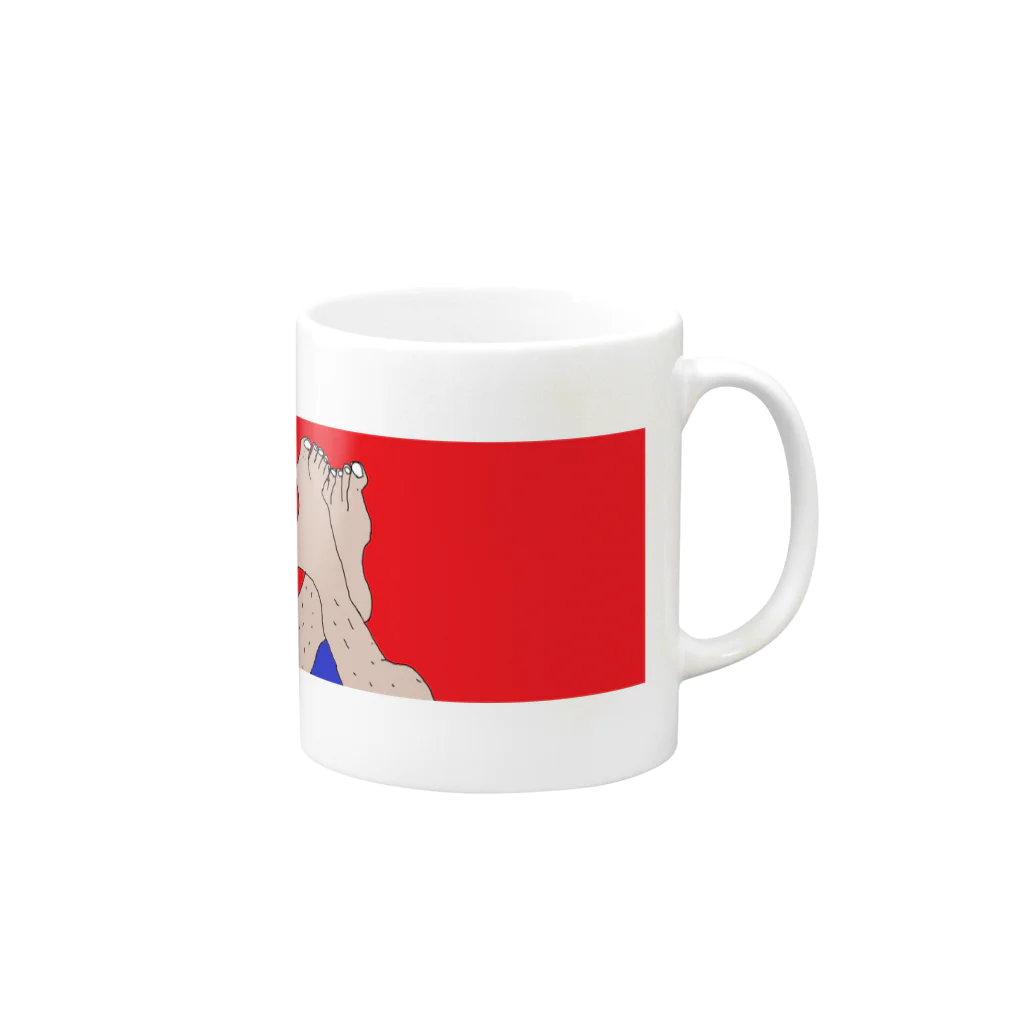 バッハマンのすね毛もアート Mug :right side of the handle