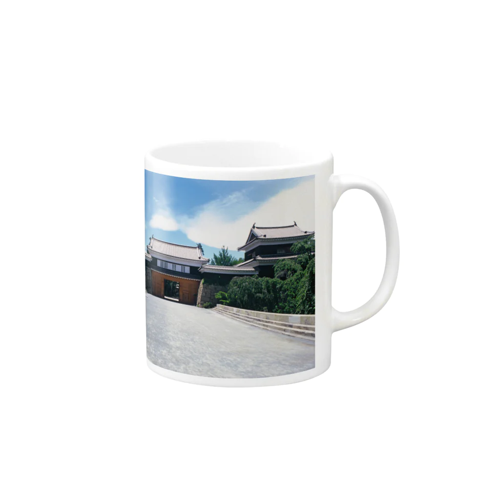 六文銭の上田城正面 Mug :right side of the handle