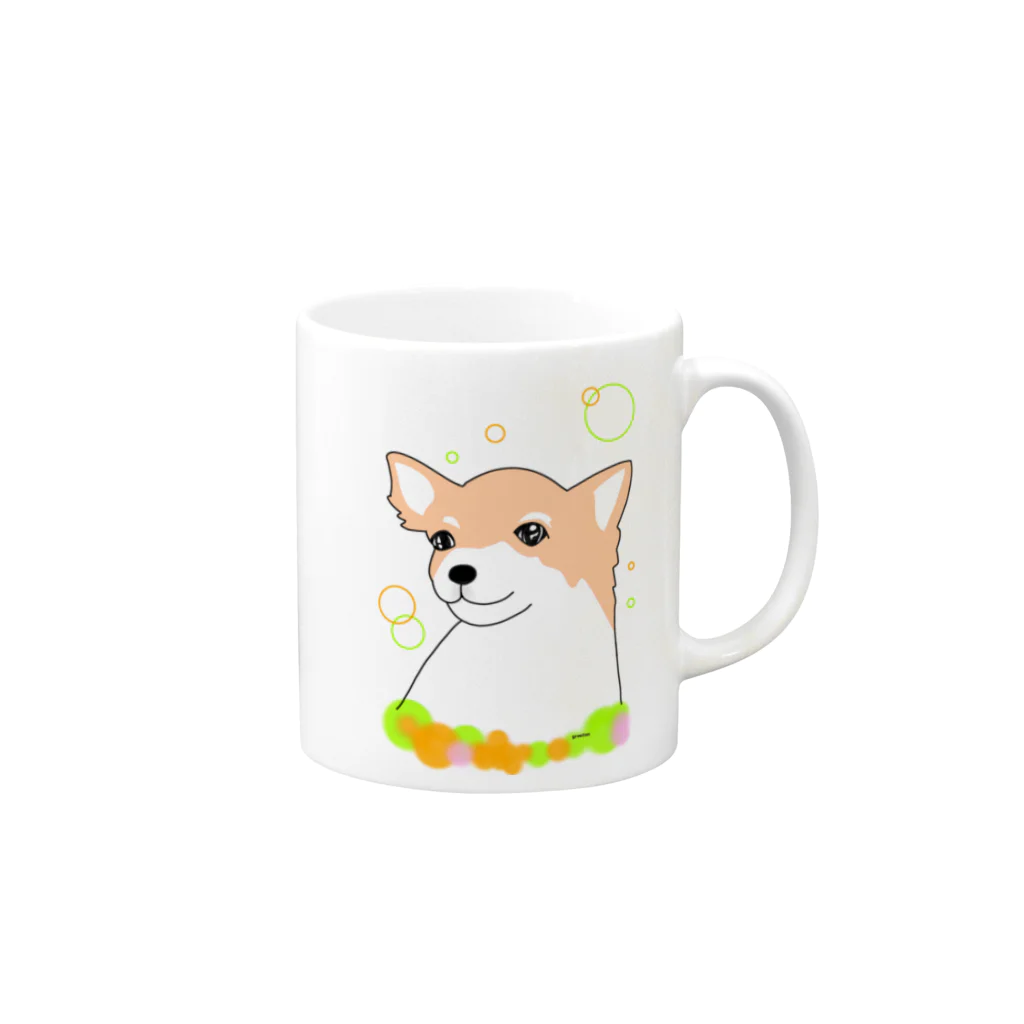 greetenのチワワ癒し犬 Mug :right side of the handle