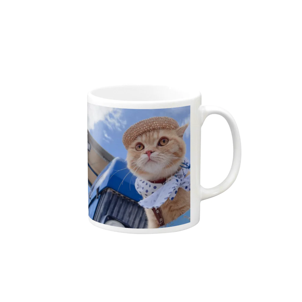 農家の息子猫まるショップの農家の息子猫まる。グッズ Mug :right side of the handle