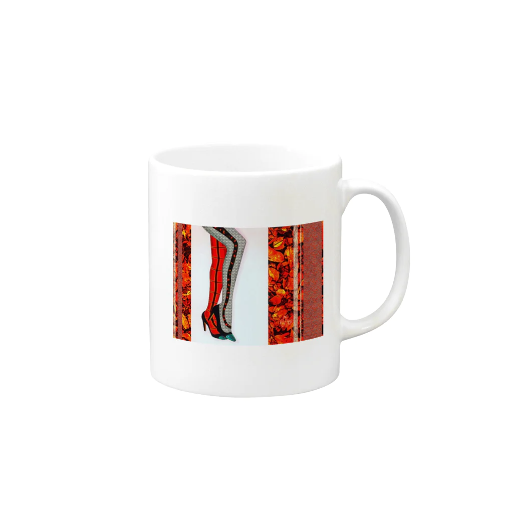 higemaru shopのレッグス２ Mug :right side of the handle