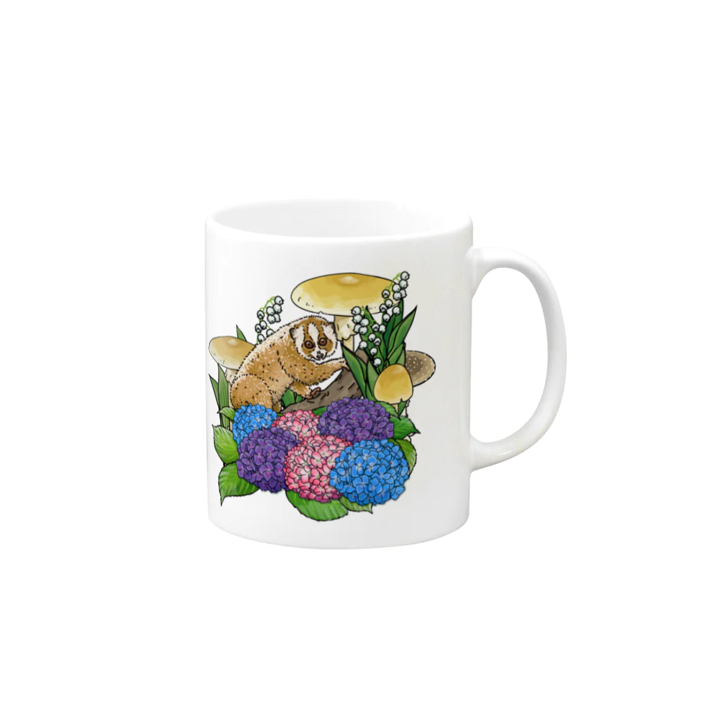 ウラケンストアの有毒動植綵絵スローロリス Mug :right side of the handle