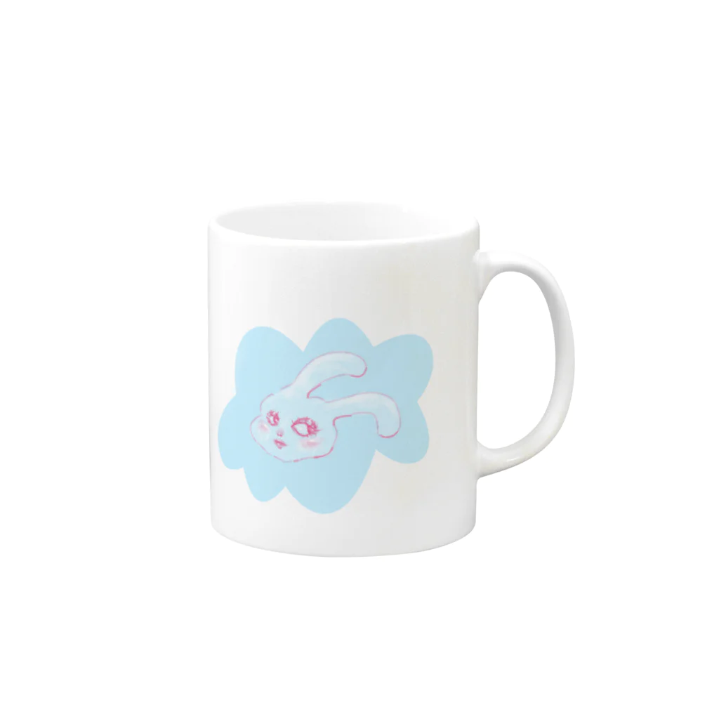 ‧⁺ ⊹˚.のうさぎ Mug :right side of the handle