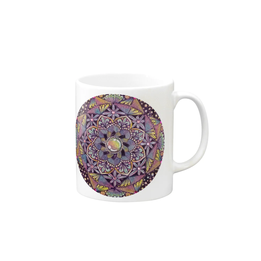 じぱんぐる-zipangle-のmandala-まほう Mug :right side of the handle