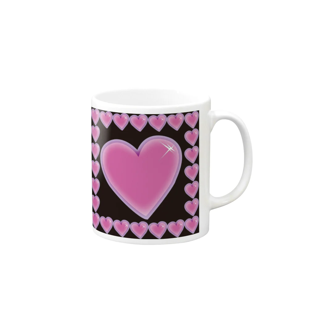 Drecome_Designの【沢山囲まれて】heart harem【逃げ場無し】 Mug :right side of the handle