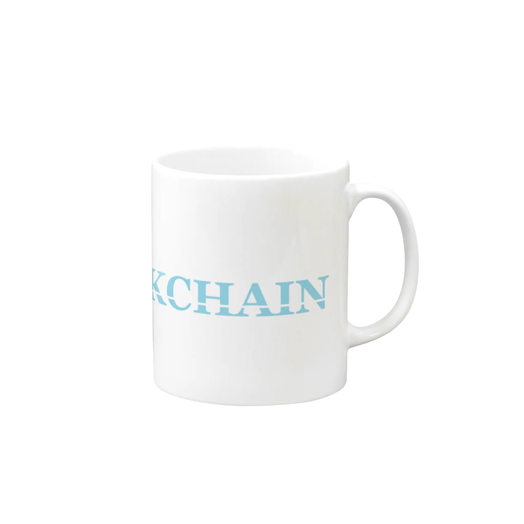 BBdesignのブロックチェーン BLOCKCHAIN Mug :right side of the handle