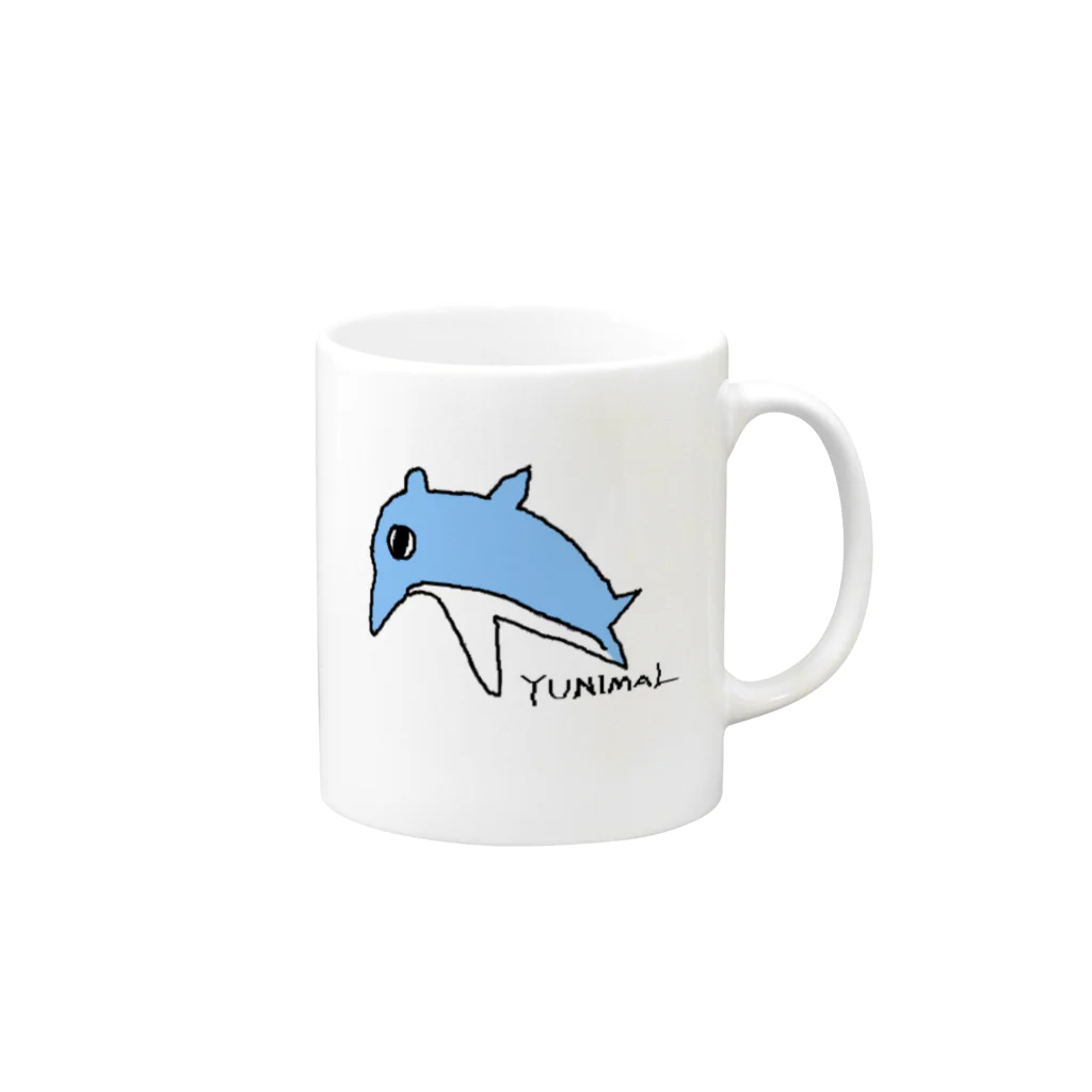 yunimalのバンドウイルカ Mug :right side of the handle