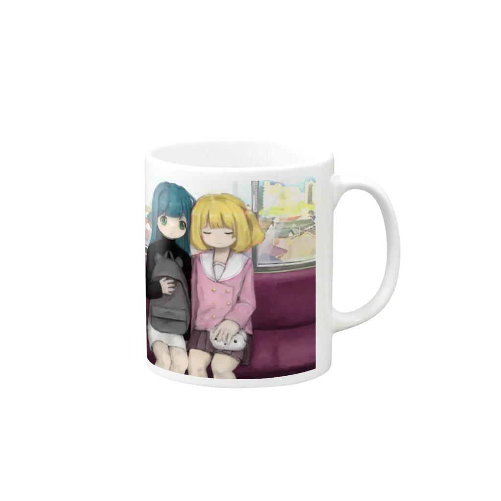 やえぞめのがたごと Mug :right side of the handle